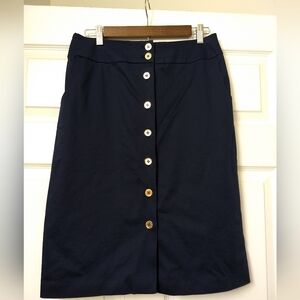 Talbots navy buttoned skirt size 10